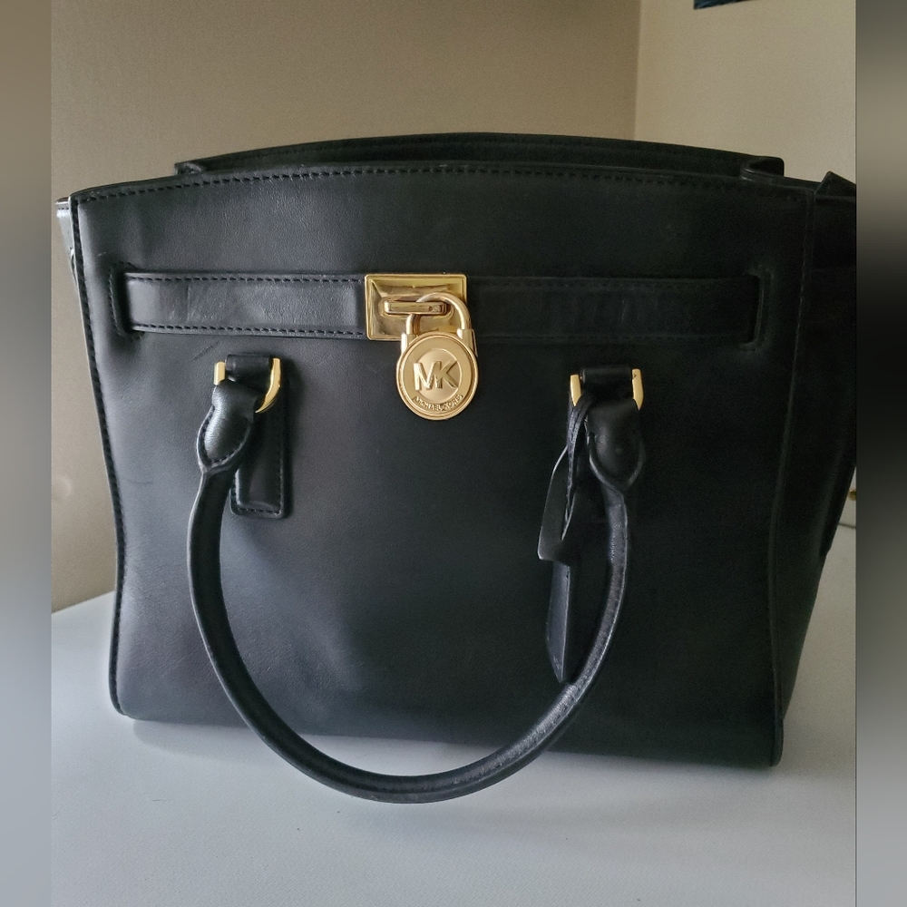 Michael Kors Hamilton Black leather Tote Bag